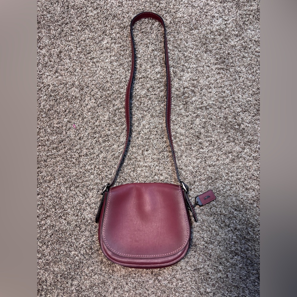 Coach 1941 Saddle Bag Glovetanned Leather Purse Oxblood 20115 Burgundy - Picture 3 of 9